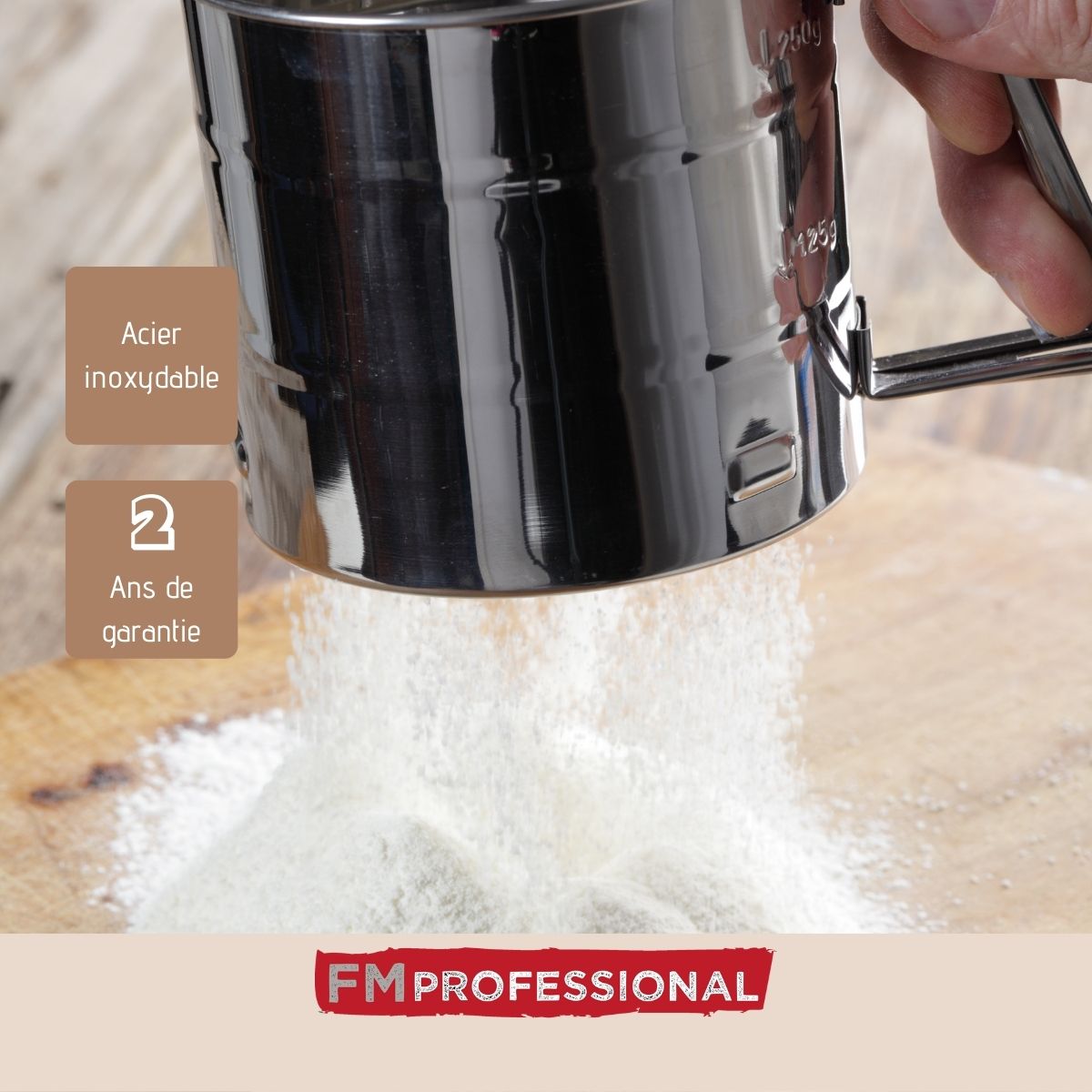 Tamis de farine en inox 10 cm FM Professional - Mathon - 4