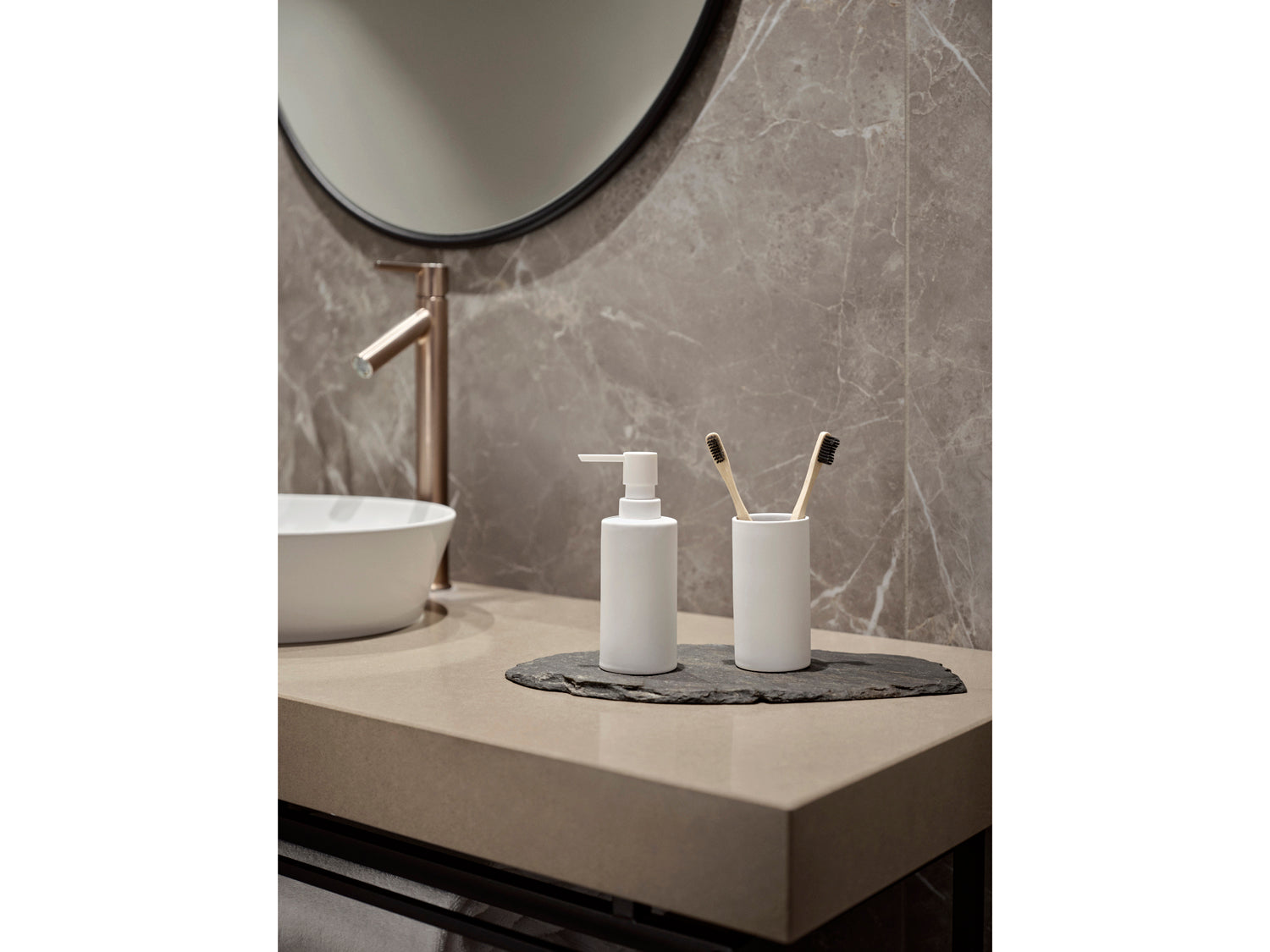 Gobelet pour brosse à dents SOLO en porcelaine Blanc Zone Denmark - Mathon - 8