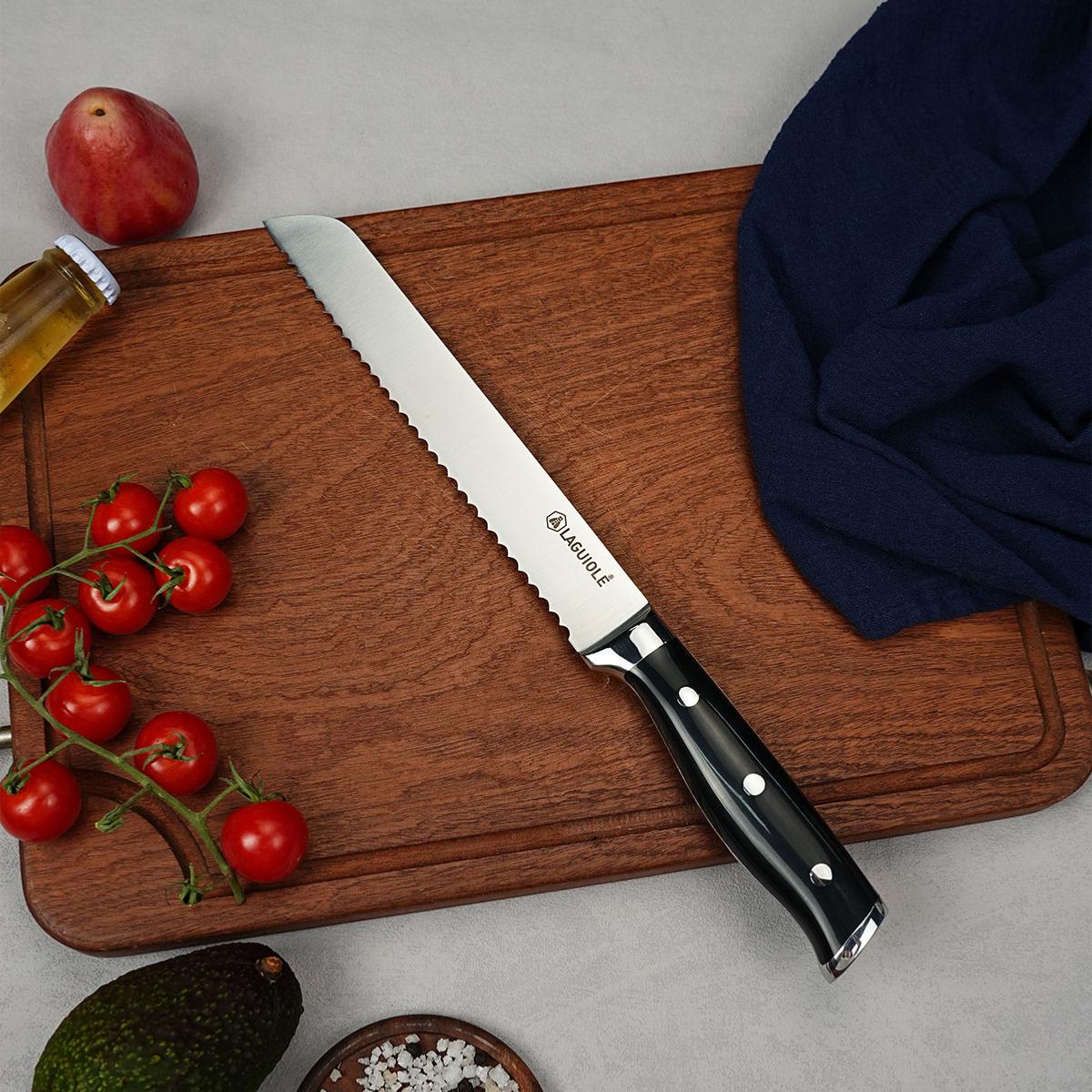 Couteau à pain noir 33cm - "Essentials" Laguiole Cuisson - Mathon - 3