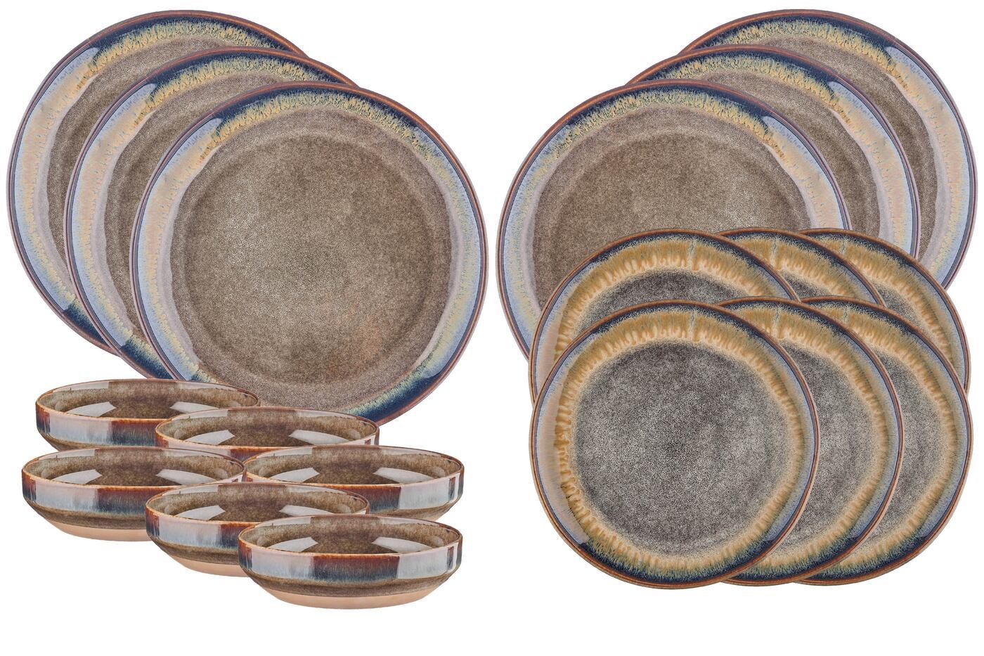 Lot de 18 set les essentiels en grès marron D Björn - Mathon - 1