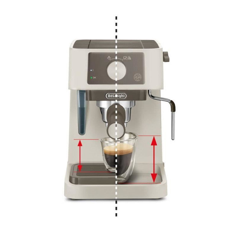 Machine A Expresso -   - Stilosa Ec235.cr - Solo Pompe - Bouilloire Inox - Compatible Ese - Buse Vapeur - Finition Creme Delonghi - Mathon - 2