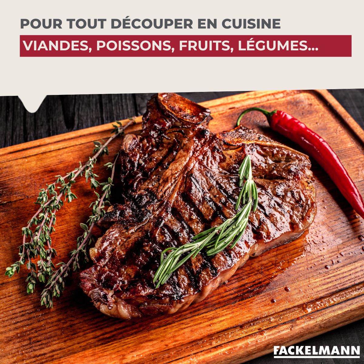 Planche à découper, hêtre avec rigolle et collecteur de sang 45 x 25 cm  Wood Edition Fackelmann - Mathon - 5