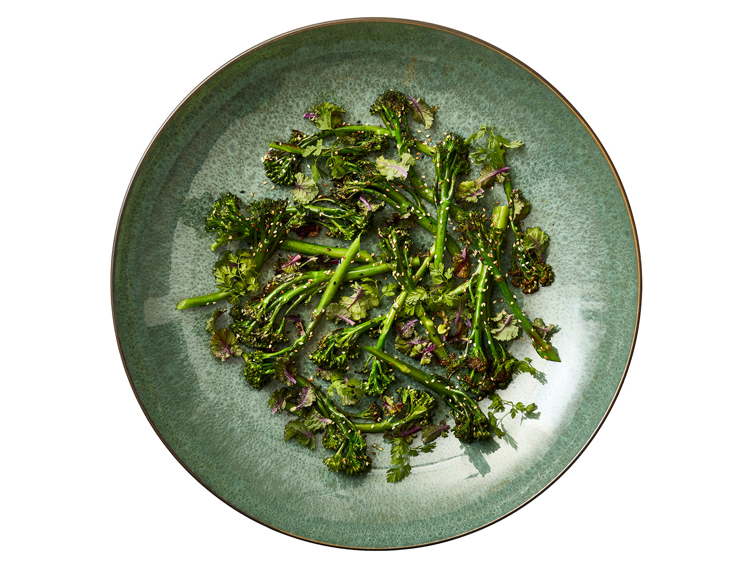 Plat de service rond GASTRO 40cm en grès émaillé Noir/Vert Bitz - Mathon - 3