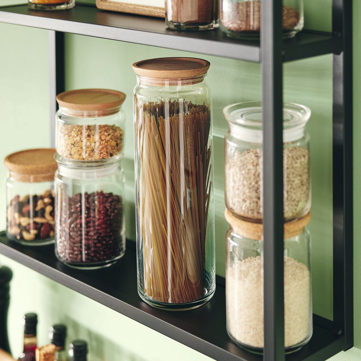 Pot à spaghetti 200cl avec bouchon en bois Pure Jar  - verre trempé extra résistant Luminarc - Mathon - 3