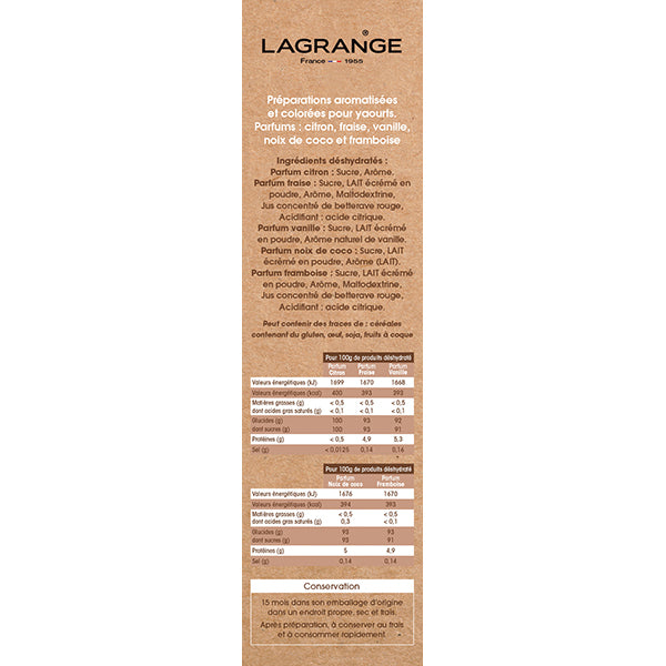 Assortiment de 5 arômes pour yaourt 425 g Lagrange - Mathon - 3