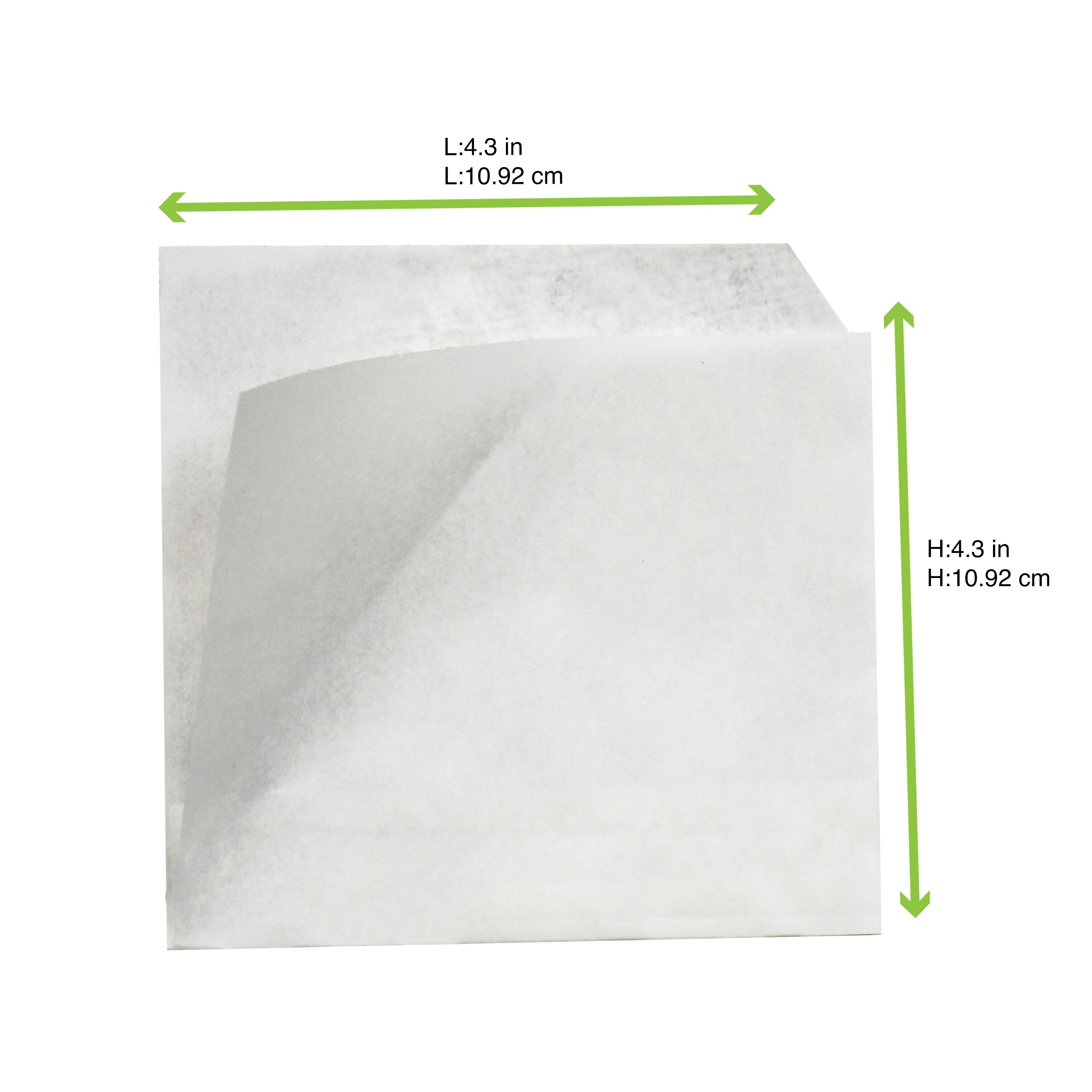 1000Pcs - Sac papier blanc ingraissable ouvert sur 2 côtés  110x110mm FirstPack - Mathon - 4