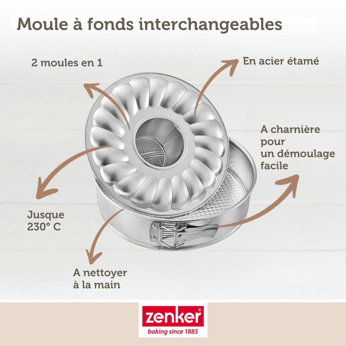 Moule à manqué et à savarin double fond 26 cm Zenker Silver Zenker - Mathon - 4