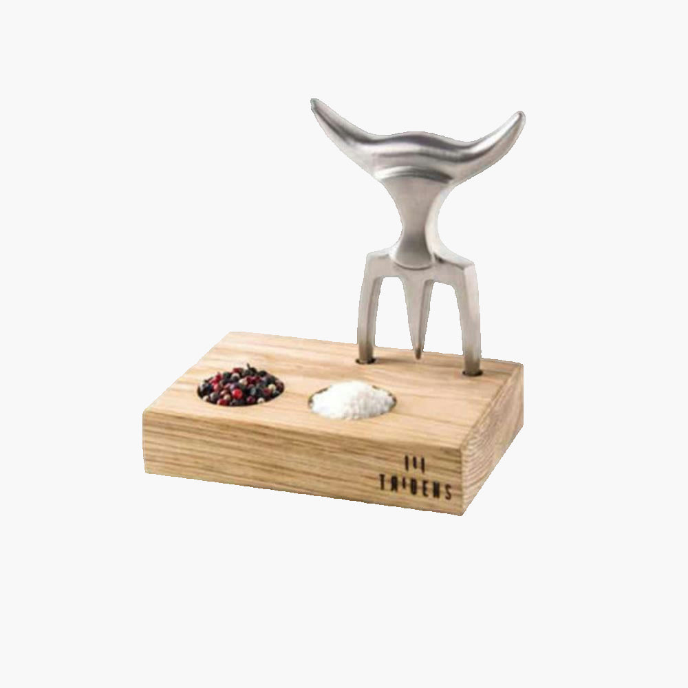 Fourchette à découper Tridens en acier brossé Tridens - Mathon - 1