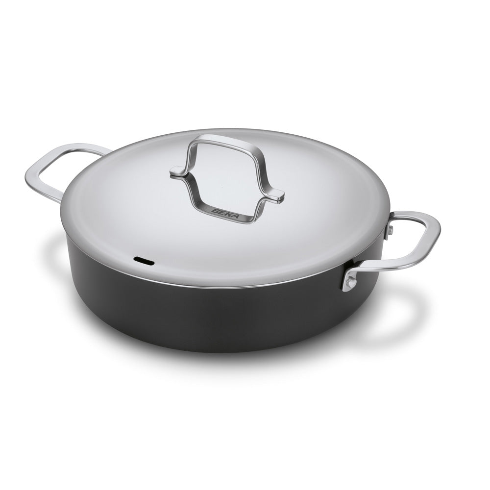 Sauteuse en aluminium 2 anses avec couvercle 28 cm Beka - Mathon - 1