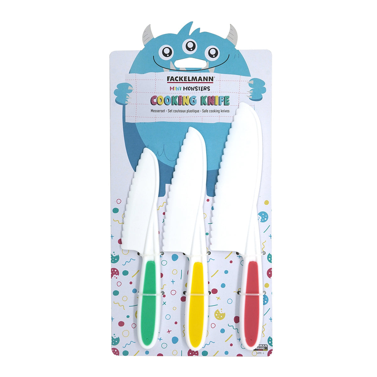 3 couteaux de cuisine pour enfants 22 à 27 cm  Mini Monster Fackelmann - Mathon - 6