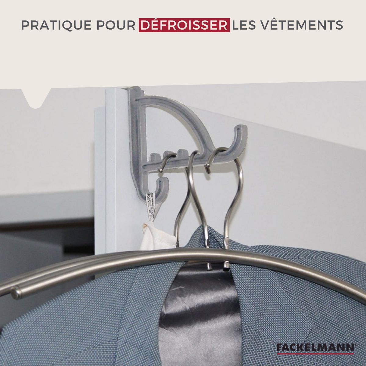 Crochet porte manteau pour porte  Tecno Fackelmann - Mathon - 1