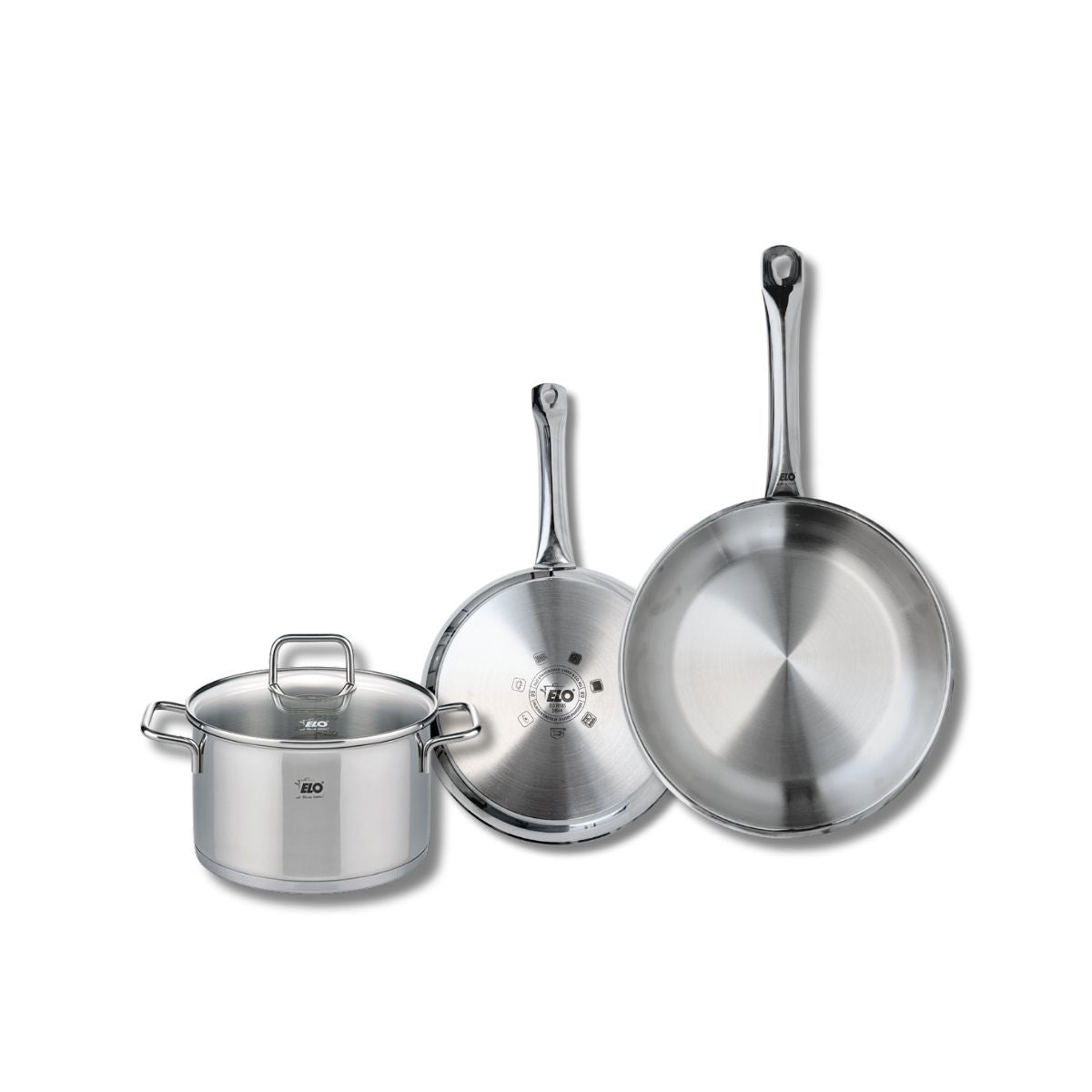 Set de 2 Poêles de cuisson 24 et 28 cm et 1 faitout 20 cm  Profi Citrin Elo - Mathon - 1