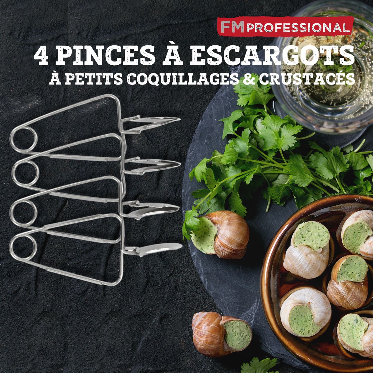 Lot de 4 pinces à escargot FM Professional - Mathon - 2