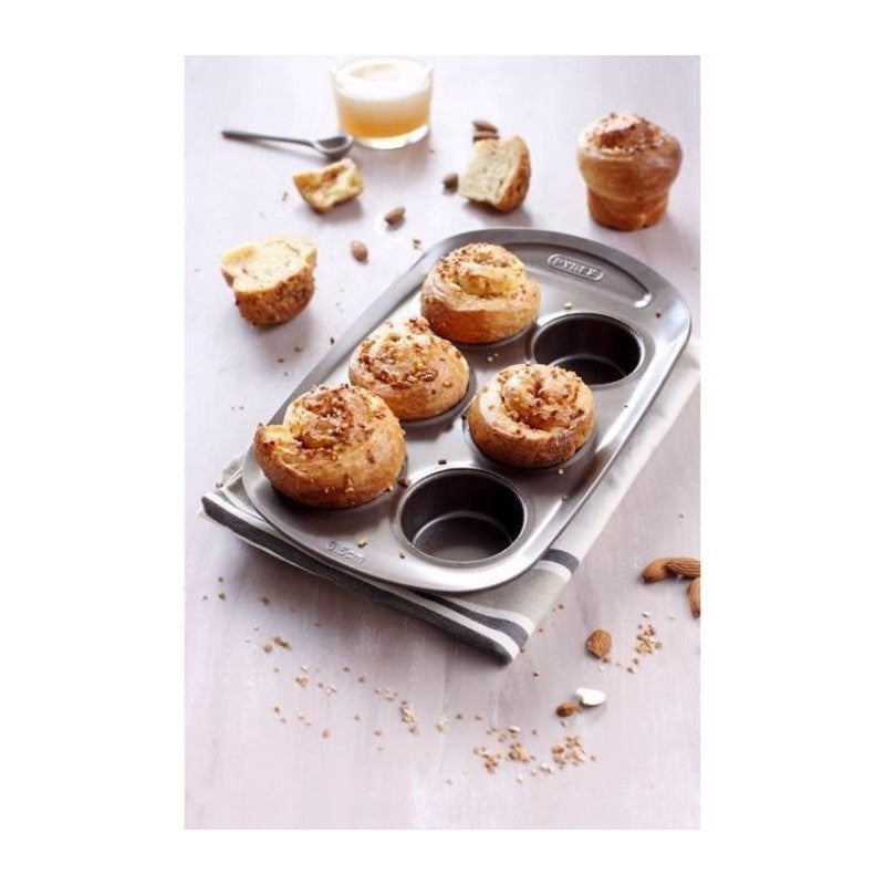 Moule A Muffin -   - 1452001 - Rond - Acier Carbone - Antiadhésif - 6 Cavités Pyrex - Mathon - 6