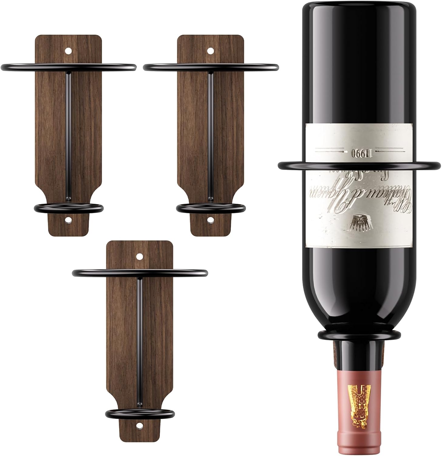 Porte-bouteilles mural en fer et bois pour vin 750 ml Vendos85 - Mathon