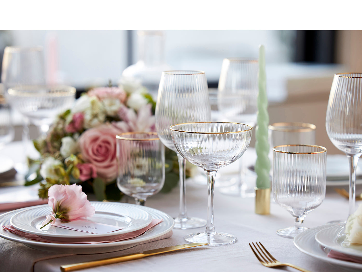 Set de 4 verres à vin blanc PALERMO GOLD Transparent Lyngby Glas - Mathon - 7