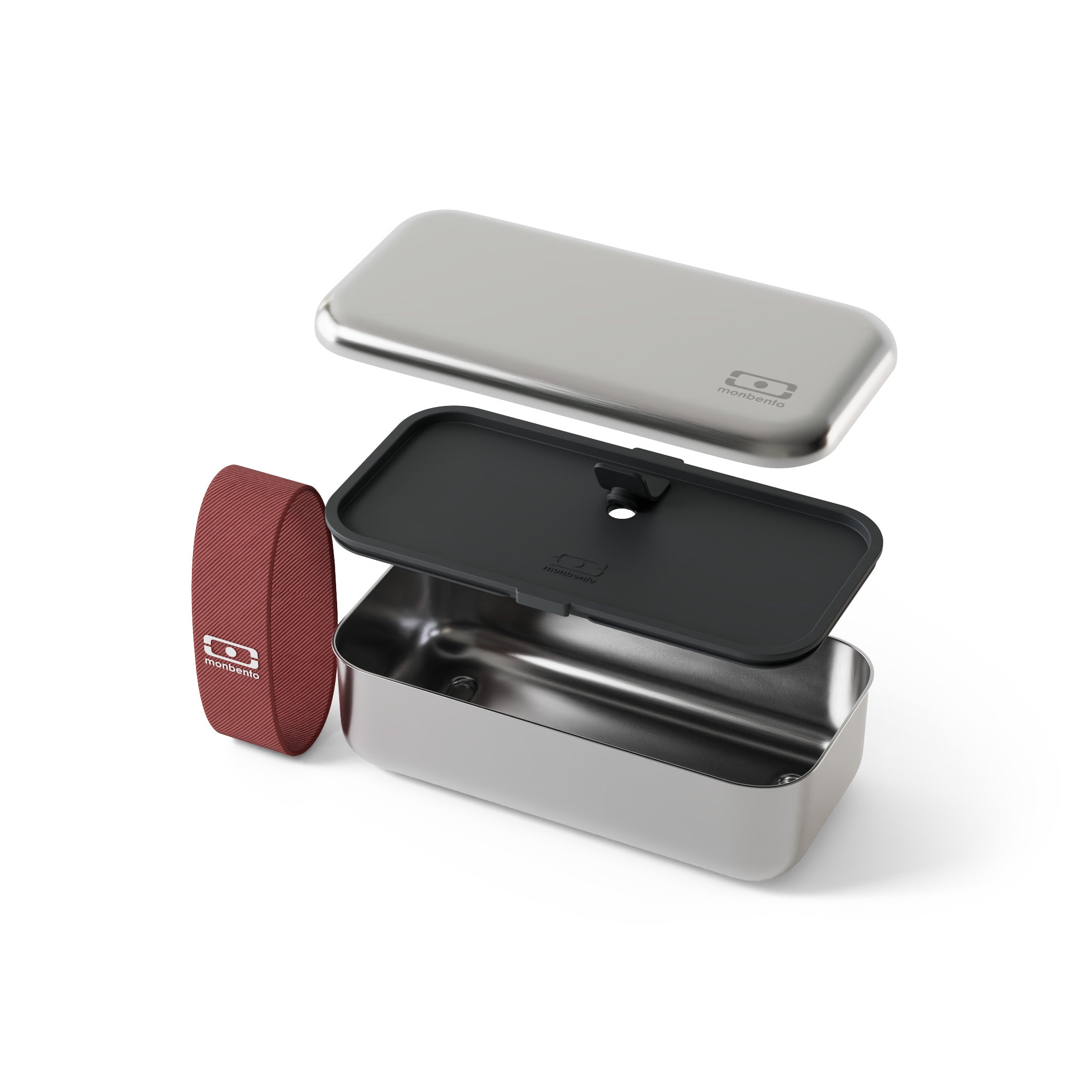 Lunch box en métal micro-ondable Sense Rose Moka 700ml Monbento - Mathon - 3