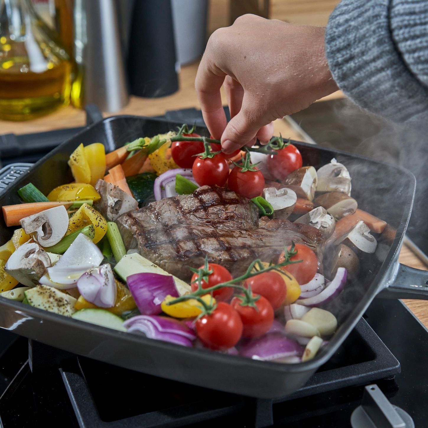 Gril Américain 26 cm, Fonte, Gris graphite Staub - Mathon - 2