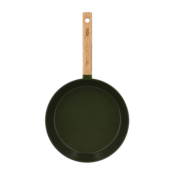 Poêle Ector induction aluminium revêtu manche en bois 28 cm vert Ogo - Mathon - 5