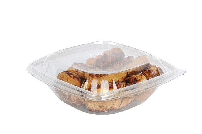 25Pcs - Saladier PET carré transparent  190x190x65mm 750ml FirstPack - Mathon