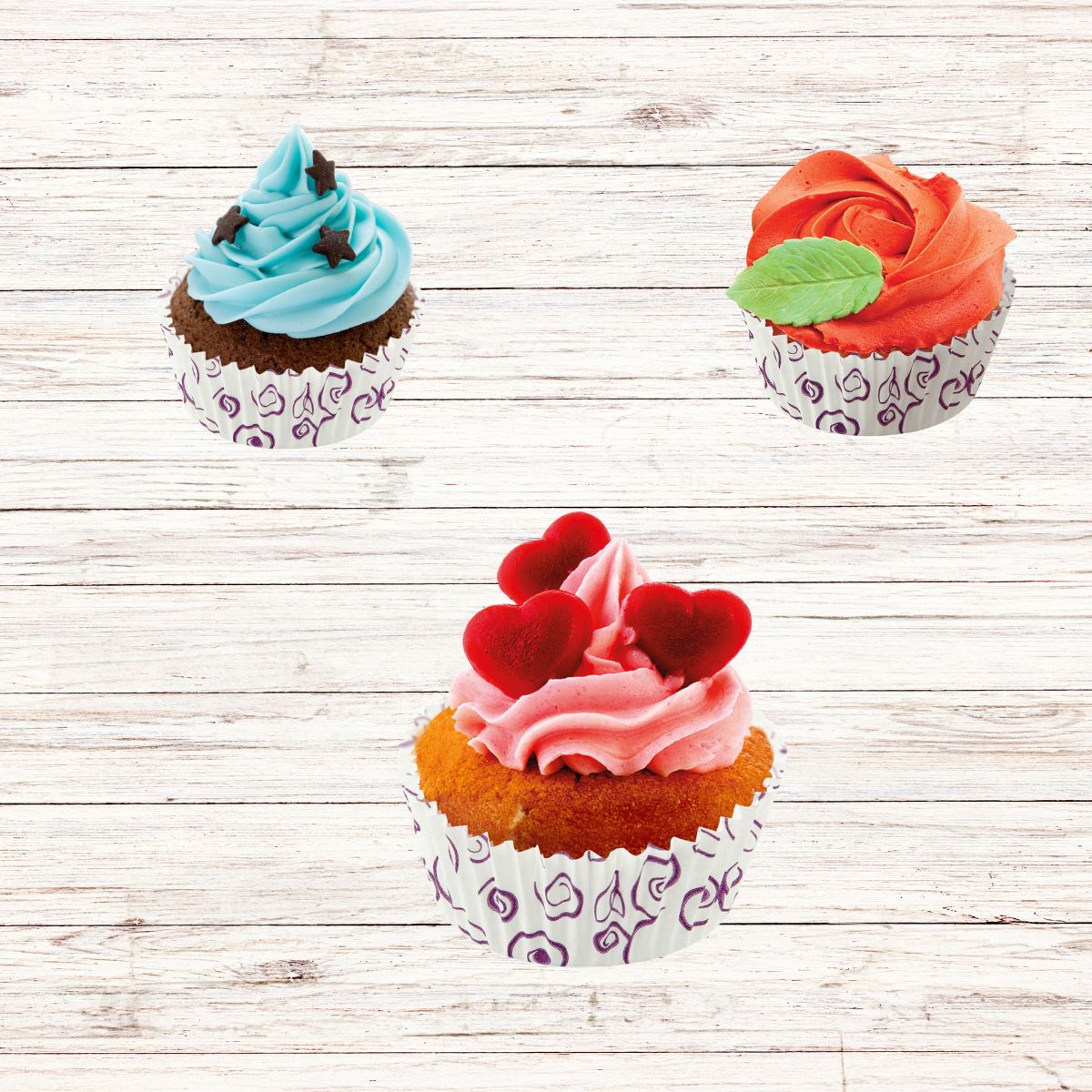 Lot de 50 moules à muffins en papier motif fleur violette 7 cm Zenker Smart Pastry Zenker - Mathon - 2