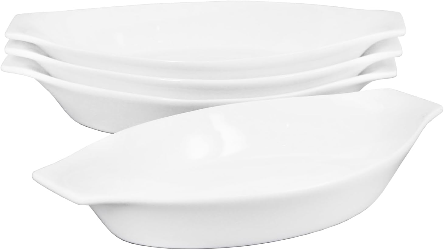 Plat à gratin ovale en porcelaine avec poignées en céramique blanche 16,5 x 8,6 x 2,5 Vendos85 - Mathon