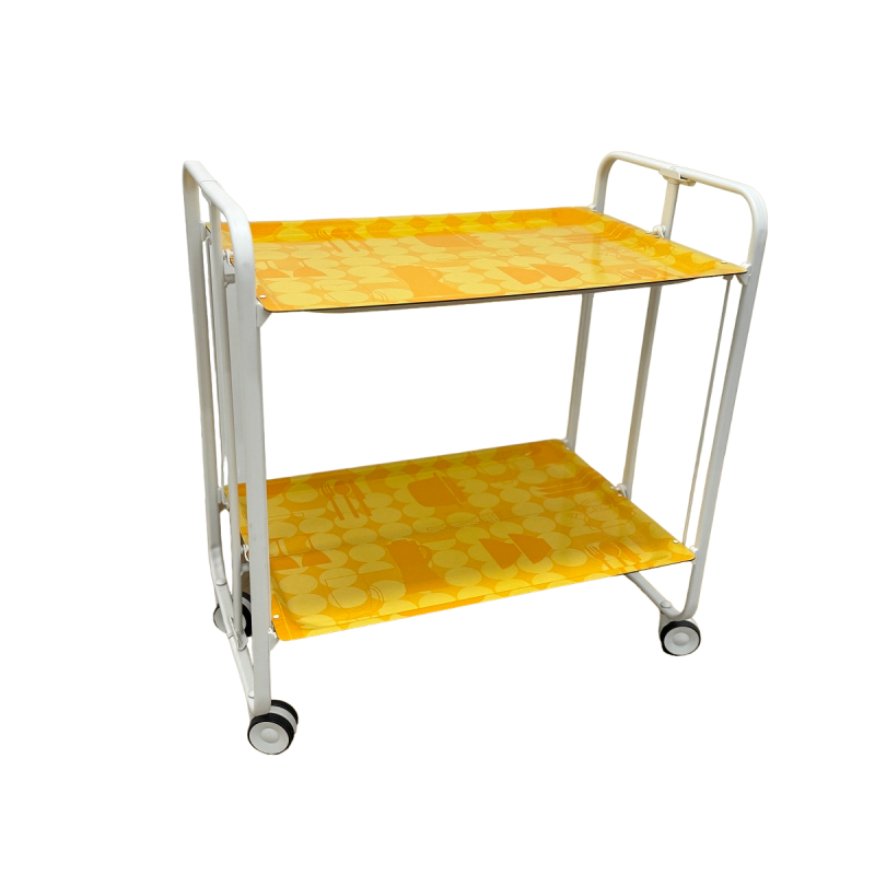 Desserte pliante 2 niveaux avec roulettes – structure blanche, bauhaus Don Hierro - Mathon - 1