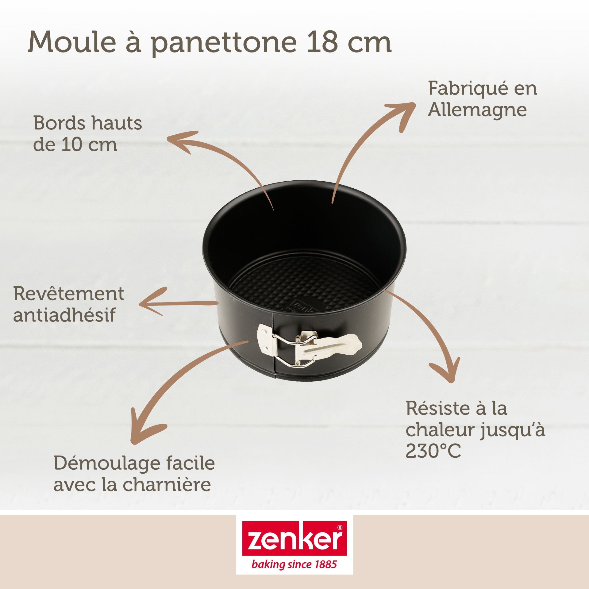 Lot de 2 moules à panettone à charnière 18 cm Zenker Spécial Countries Zenker - Mathon - 3