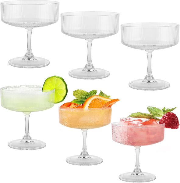 Lot De 6 Verres à Martini 160 Ml En Cristal - Pour Cocktails, Fêtes, Maison (161x103 Mm)