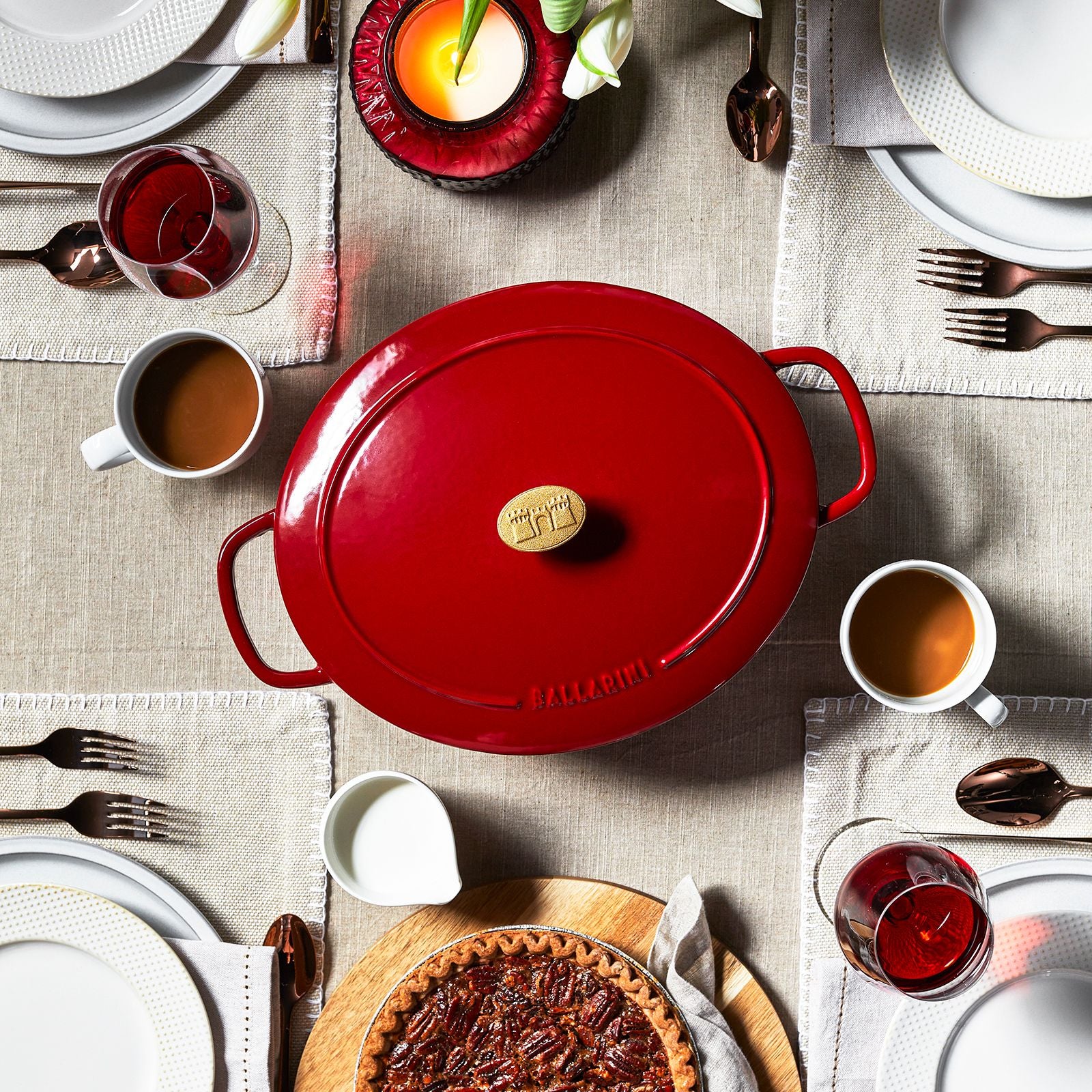 Cocotte en fonte 37 cm, Ovale, Rouge Ballarini - Mathon - 4