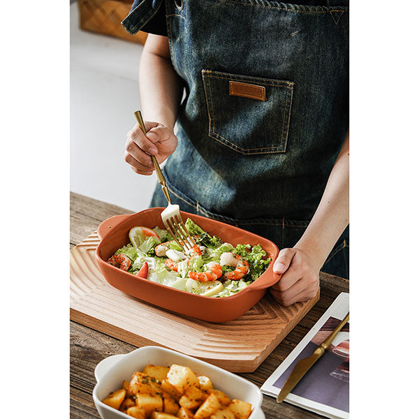 Plat à four rectangulaire Octave en grès terracotta 21,8 x 13,5 cm Menastyl - Mathon - 2