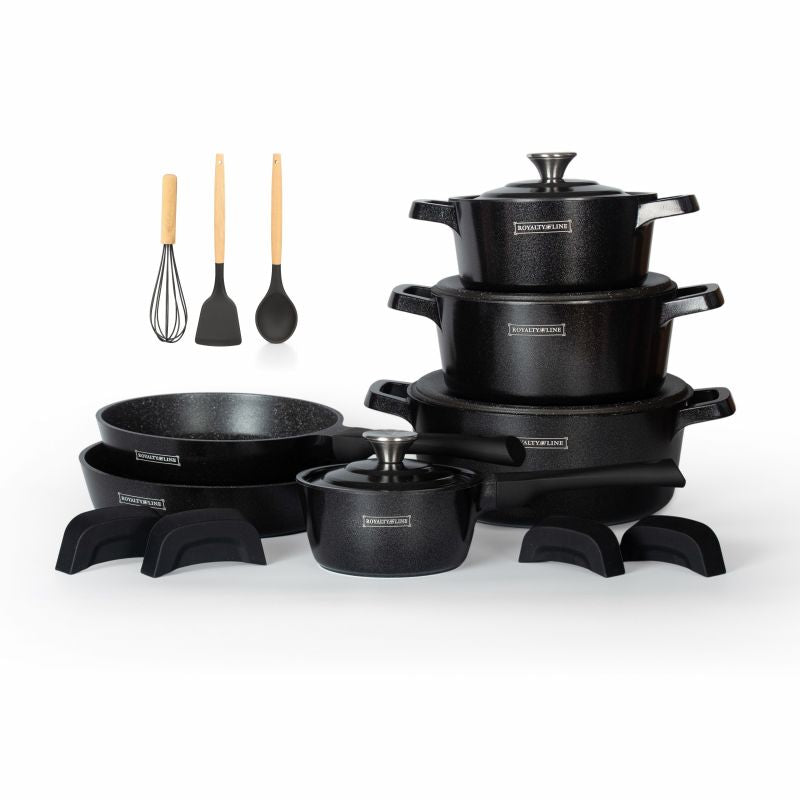 Batterie de cuisine 14 pièces Noir Royalty Line RLOS1014-BLK Royalty Line - Mathon - 3