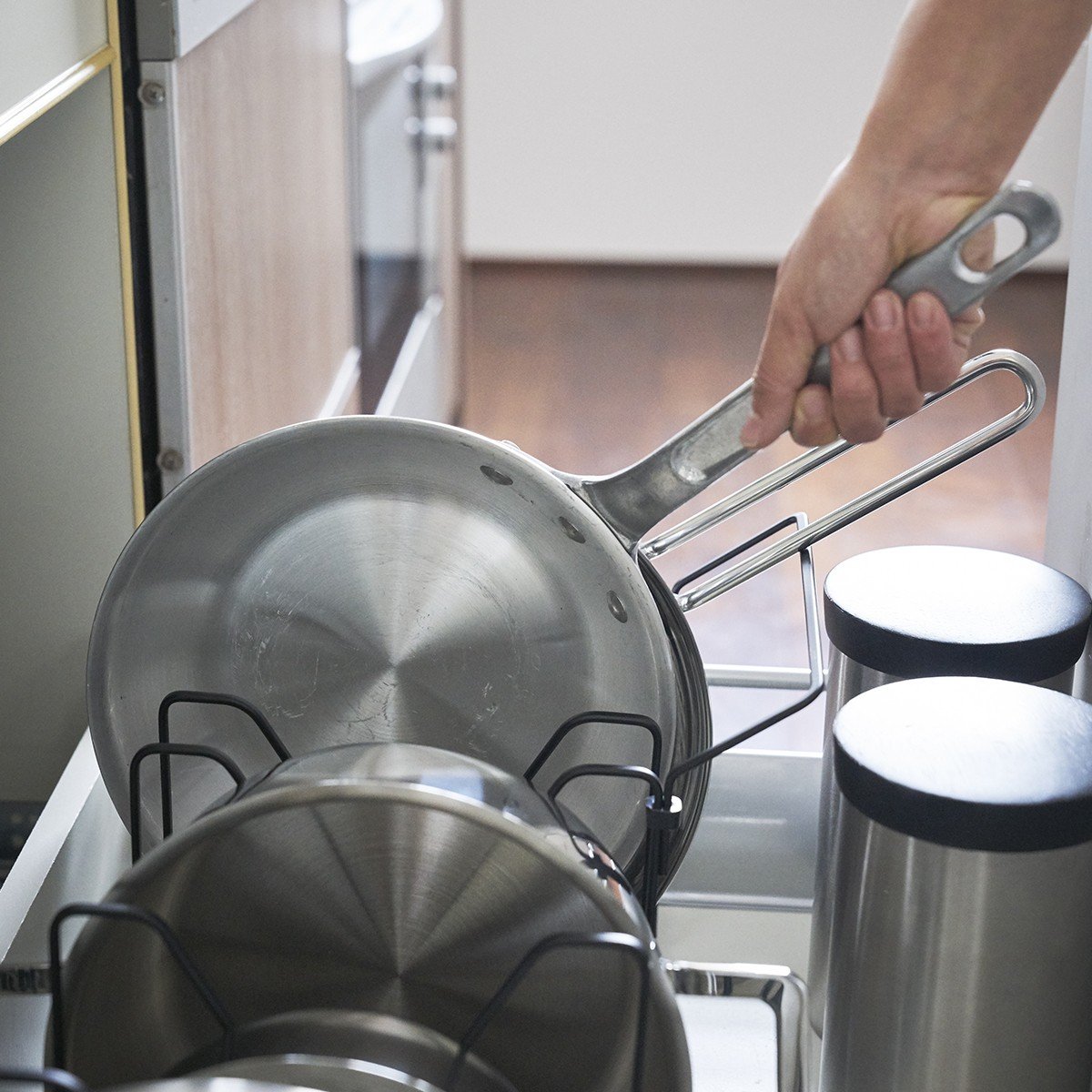 Rangement poêles et couvercles extensible en acier Calicosy - Mathon - 3