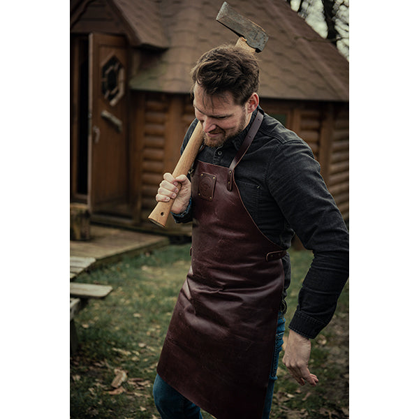 Tablier de cuisine artisanal cuir pleine fleur Buffalo Ruby Witloft - Mathon - 2