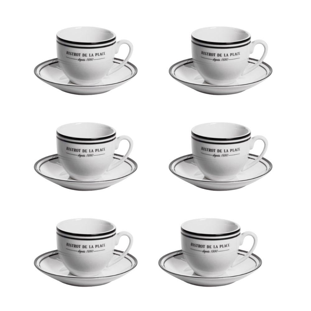 Tasse avec soucoupe Bistrot 9 cl (lot de 6) Table passion - Mathon - 1