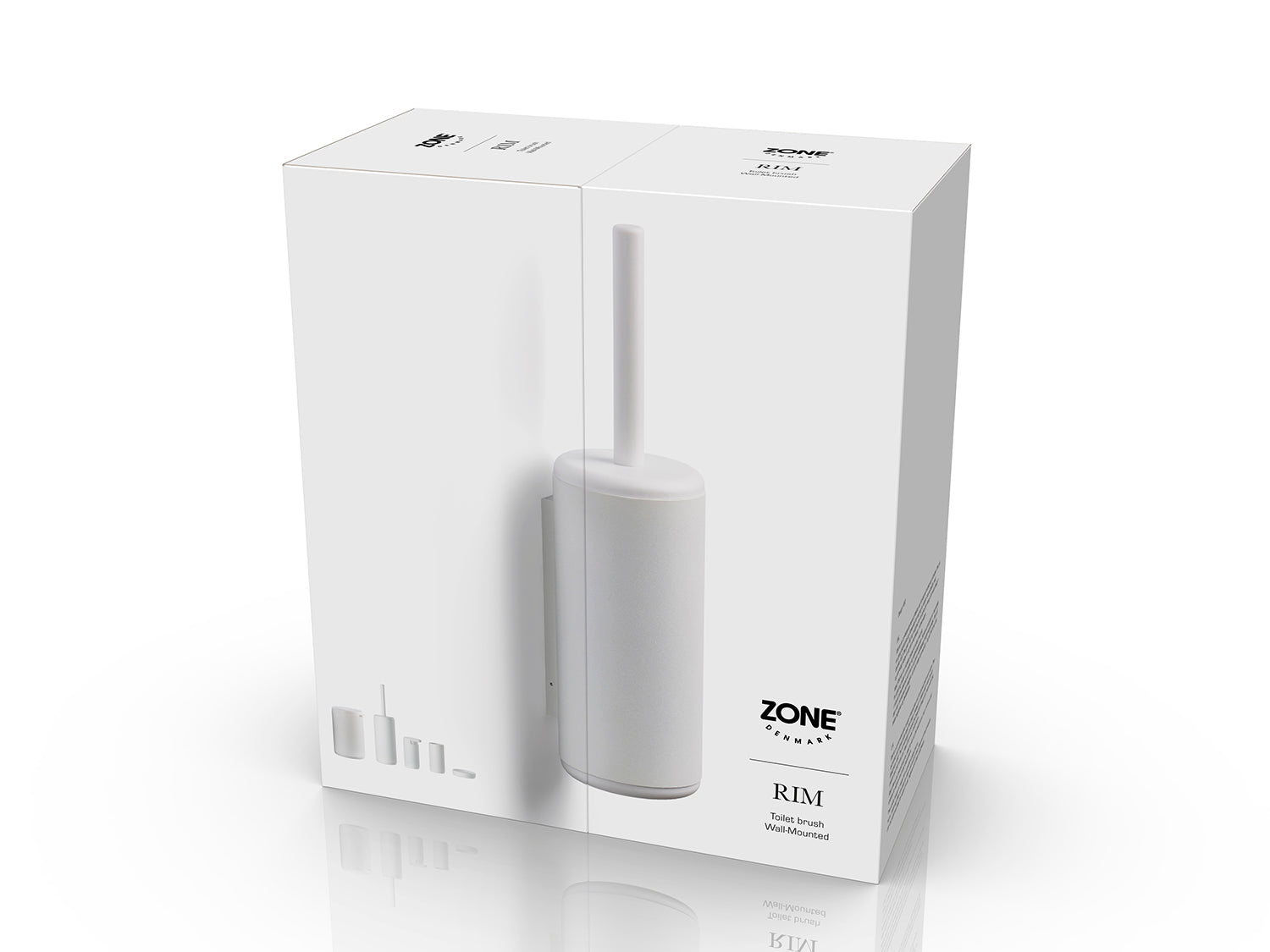 Brosse de toilettes à accroche RIM en aluminium et abs Blanc Zone Denmark - Mathon - 4