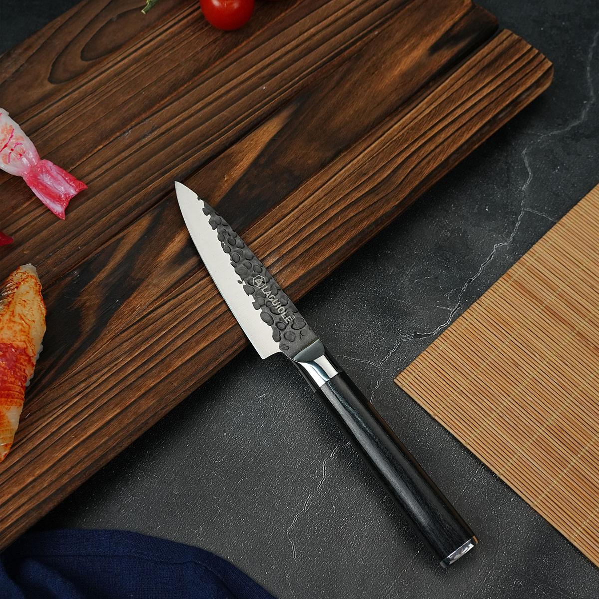 Couteau à légumes noir 21cm avec étui - "Sen" Laguiole Cuisson - Mathon - 4