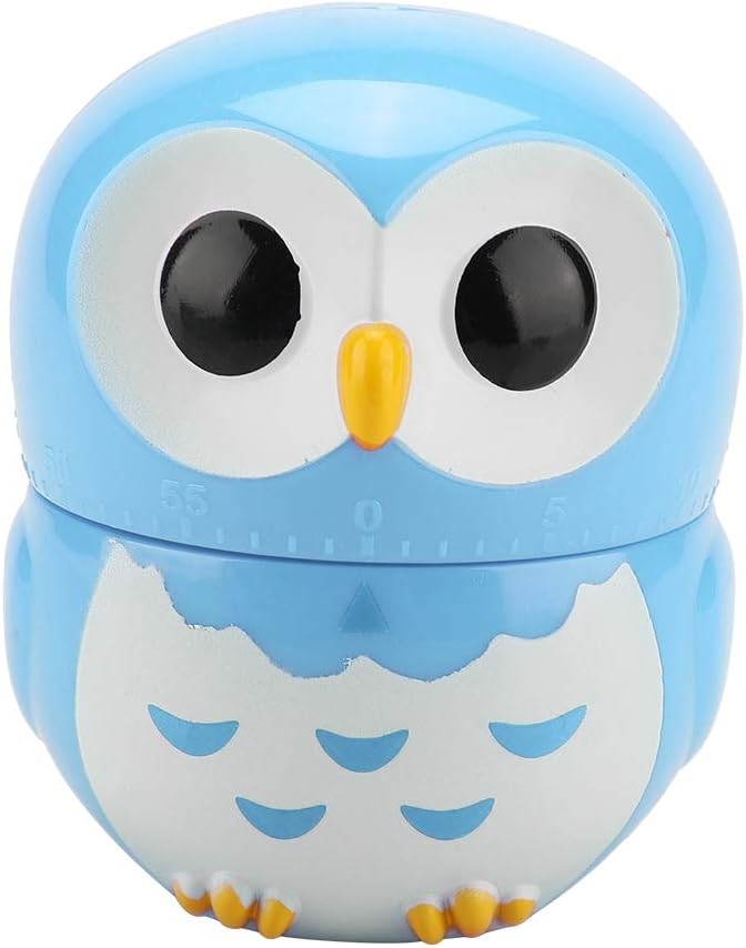 Minuteur de Cuisine, Forme de Hibou Mignon minuterie Manuelle de Cuisine bleu Vendos85 - Mathon