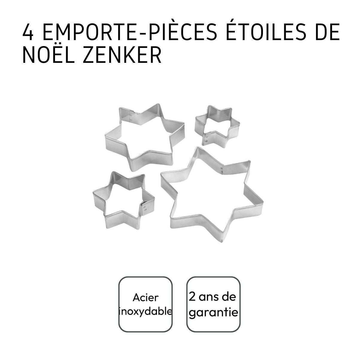Lot de 4 emporte-pièces de Noël en forme d