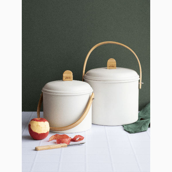 Seau à compost en acier et anse en bambou 3,5 L Pebbly - Mathon - 4