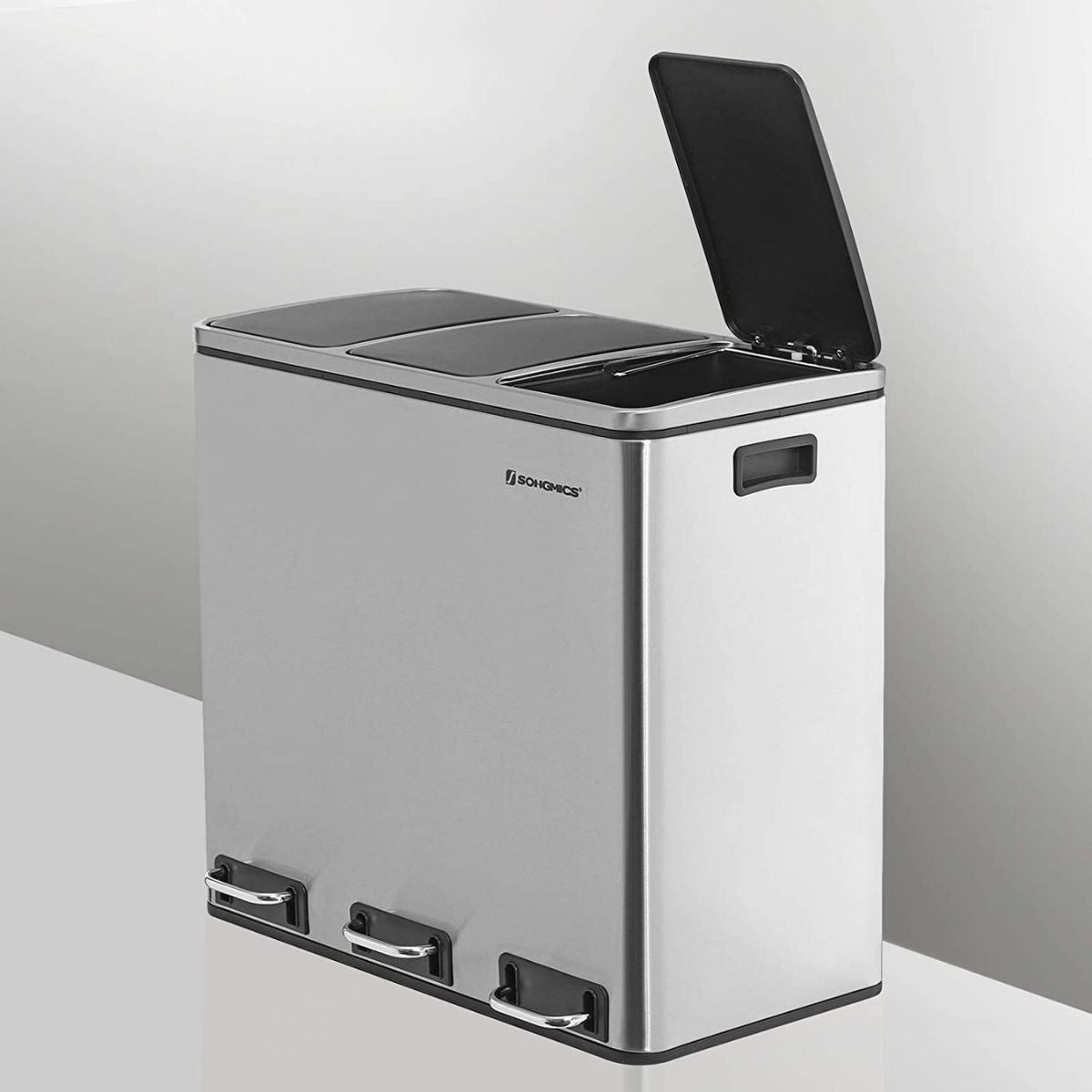 Poubelle de tri 3 bacs de 18L à pédales Calicosy - Mathon - 4