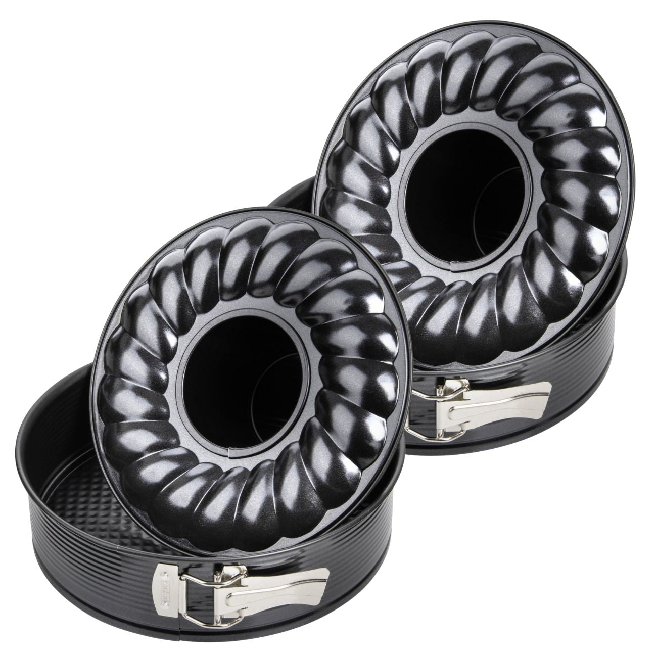 Ensemble de 2 Moules à manqué et à savarin double fond 26 cm Zenker Black Metallic Zenker - Mathon - 1