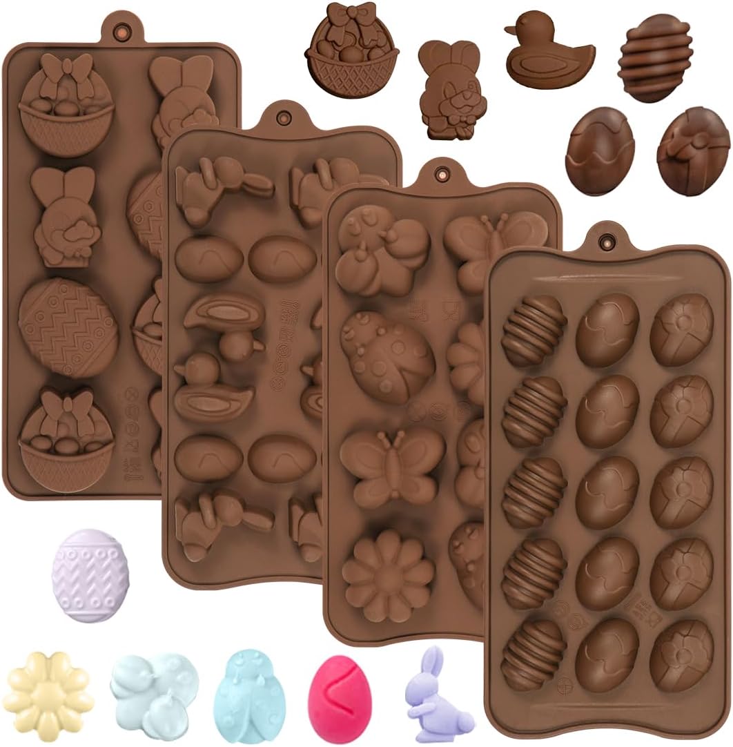 4 Moule Chocolat Paques en Silicone Vendos85 - Mathon