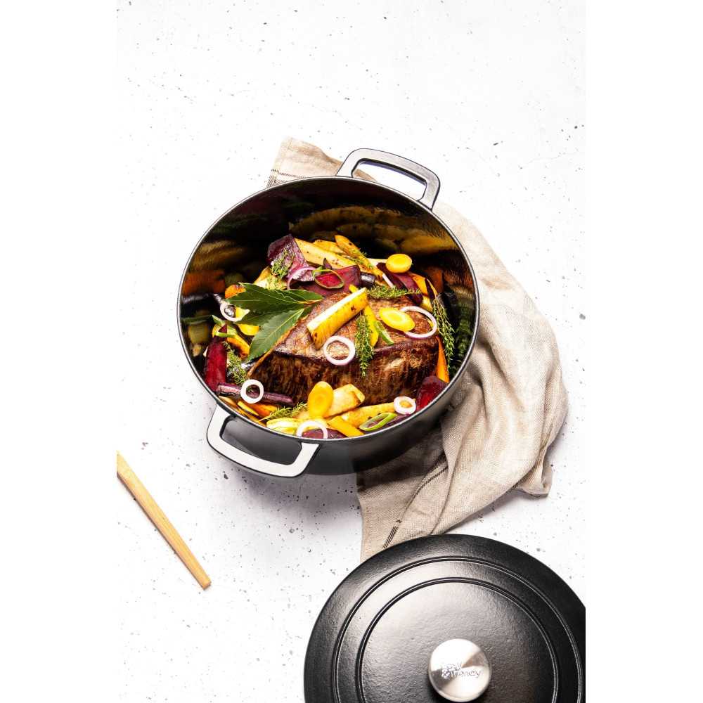 Cocotte en Fonte émaillée, FONTESTIC, Noir, D28 cm Cosy & Trendy - Mathon - 5