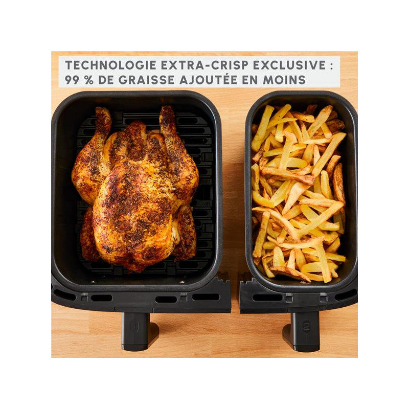 Air Fryer Easy Fry 2 Tiroirs Mega 8,3l 2020w  7prog 80a 200°c Inox   - Ez901n20 Moulinex - Mathon - 3