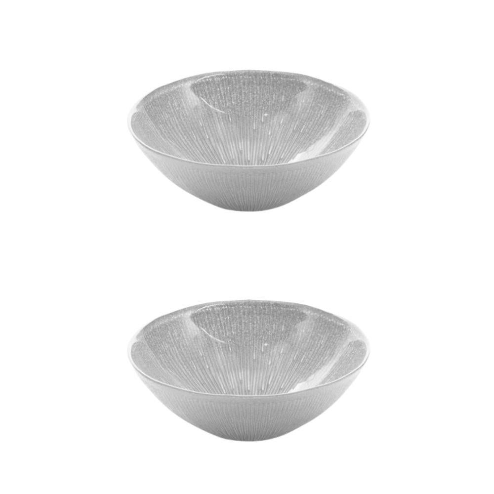 Coupelle Glitter grise 17 cm (lot de 2) Table passion - Mathon - 1