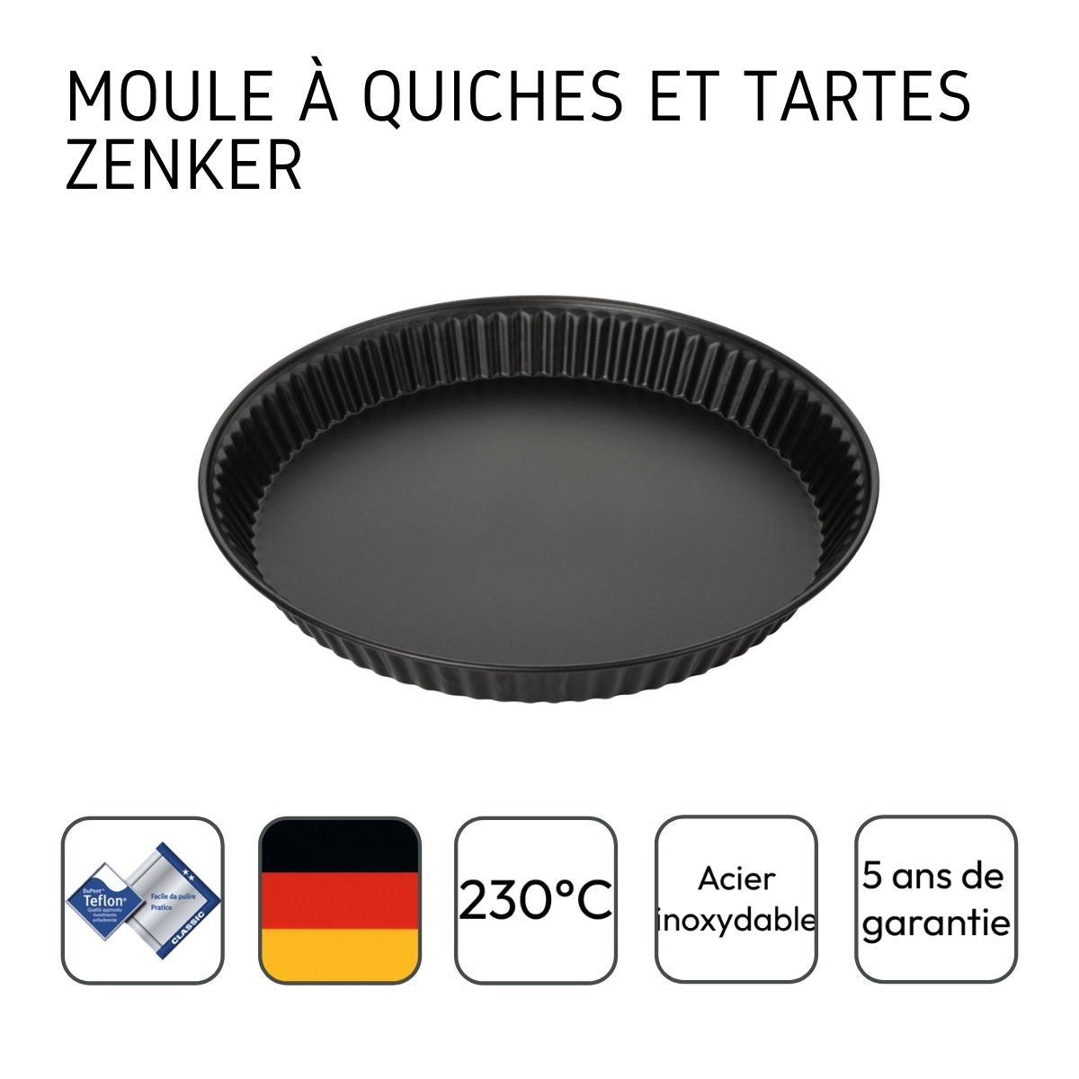 Moule à quiche lorraine 30 cm Zenker Spécial Countries Zenker - Mathon - 9
