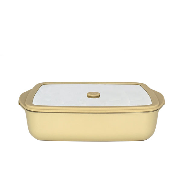 Plat à four carré en verre borosilicate avec couvercle Crème 1,6 L Pebbly - Mathon - 3