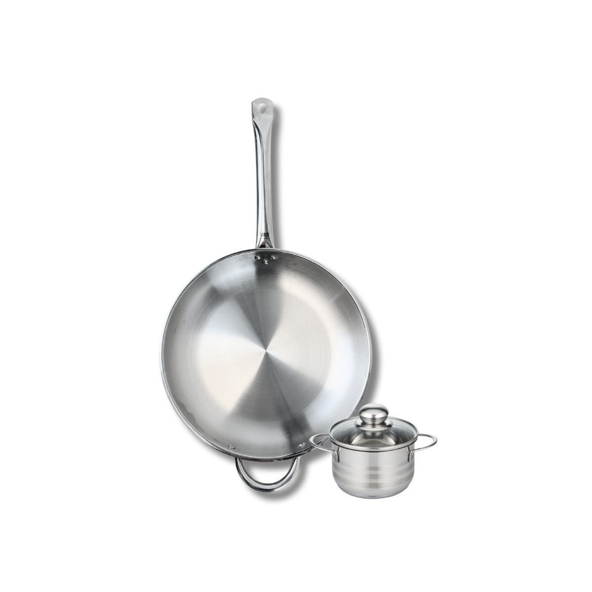 Ensemble de 1 Poêle de cuisson 32 cm et 1 faitout 12 cm  Profi Brillant Elo - Mathon - 1