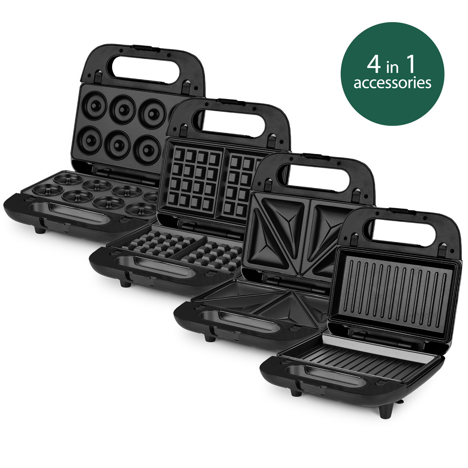 Weasy Joy600 - Appareil A Croque-monsieur 4 En 1 - 4 Plaques Interchangeables - 750w - Temoin Lumieux - Revetement Anti-adhesif Weasy - Mathon - 2